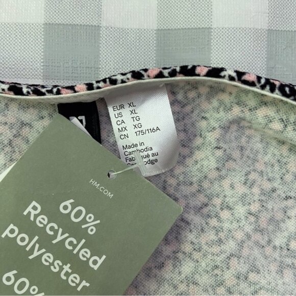 H&m dress liberty floral pink white black lightweight open to the leg summer XL - Picture 9 of 14